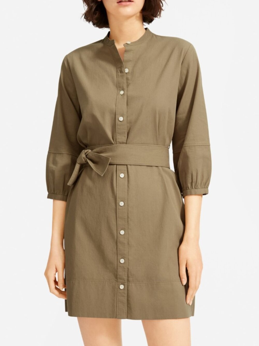 Everlane collarless shirt dress